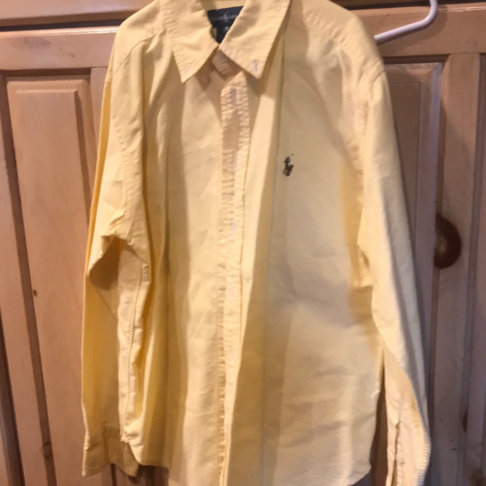 Bits Ralph Lauren yellow button down long sleeve shirt